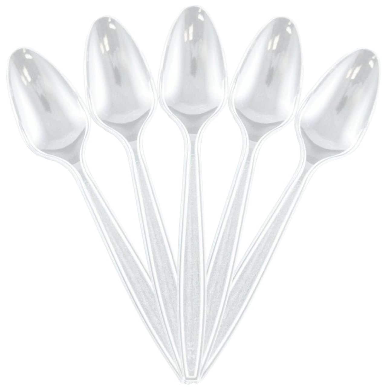 JAM Paper Premium Disposable Plastic Spoons, 48ct.